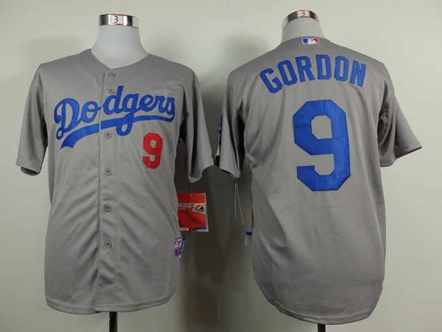 Men Los Angeles Dodgers 9 Gordon Grey MLB Jerseys